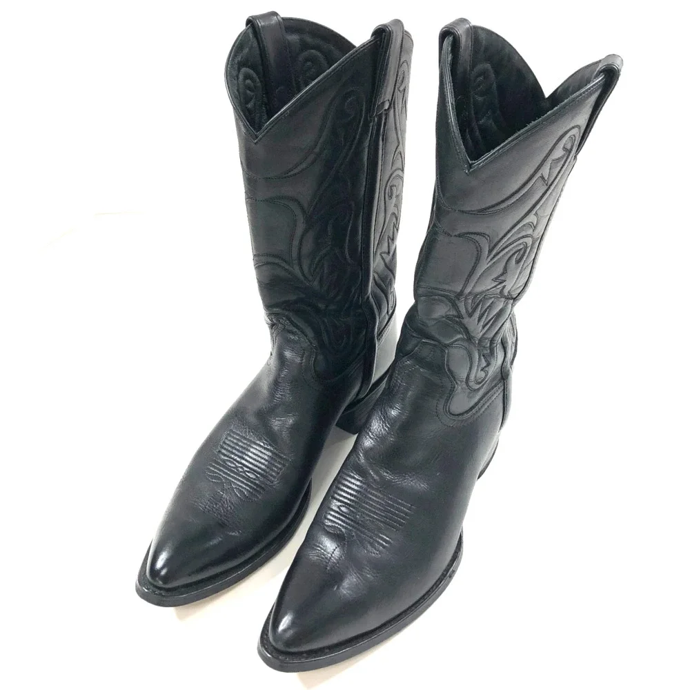 Frye Bruce Pull On Men's 13D Cowboy Western Leather Boot Black MINT 3487688